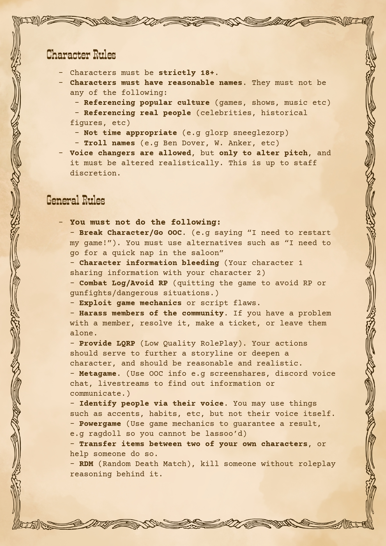 Server Rules Page 3